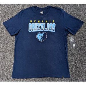 🆕🏀MEMPHIS GRIZZLIES COURT PRESS SHORT SLEEVE T-SHIRT - NAVY - NBA - S - XL